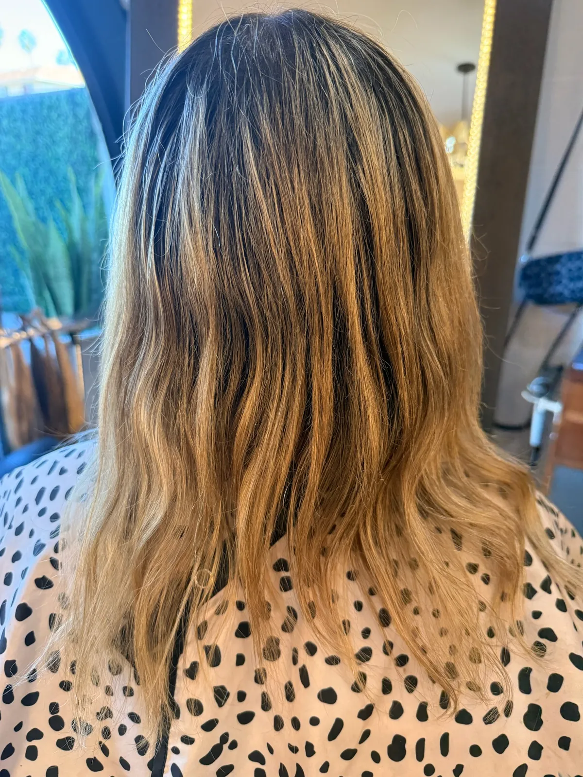 Before: shoulder length highlighted blonde hair.